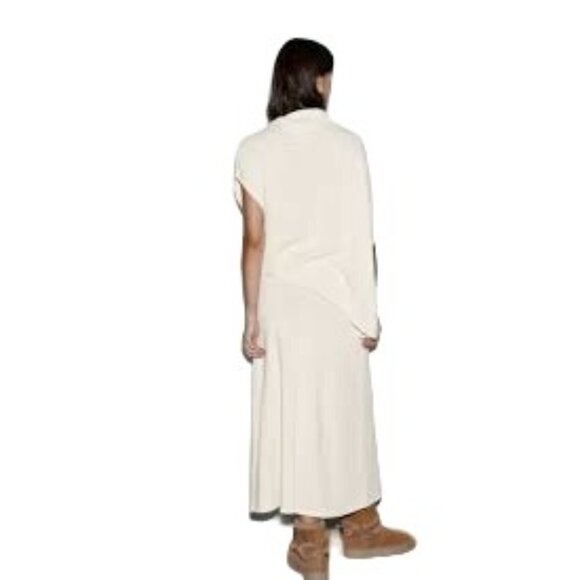 NWOT ZARA Cream Large Ribbed Turtleneck Poncho Sweater - Picture 3 of 16